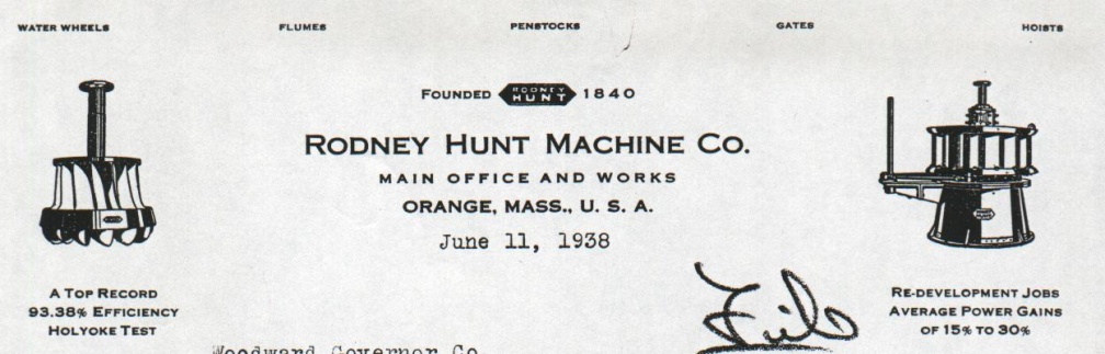 RODNEY HUNT MACHINE COMPANY 
